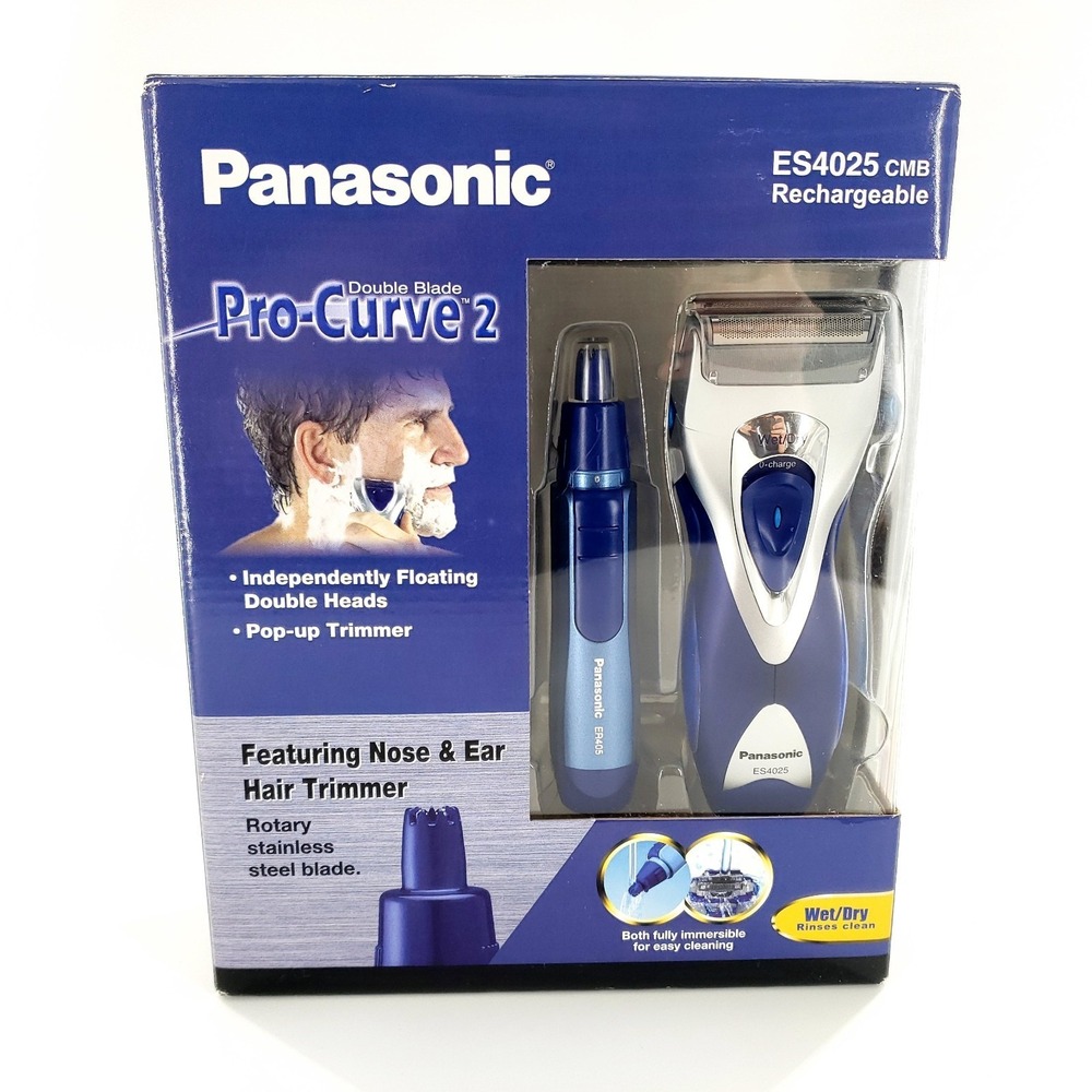 Panasonic ES4025 Wet/Dry Rechargeable Shaver w/ Nose & Ear Trimmer New Sealed